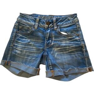 American Eagle Outfitters Womens Shorts Blue Size 00 Super Super Stretch Casual